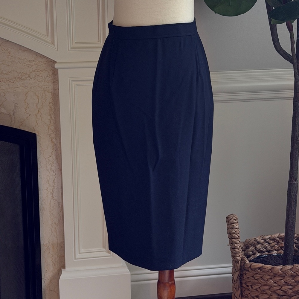 Valentino Navy Midi Pencil Style Skirt NEW NWT